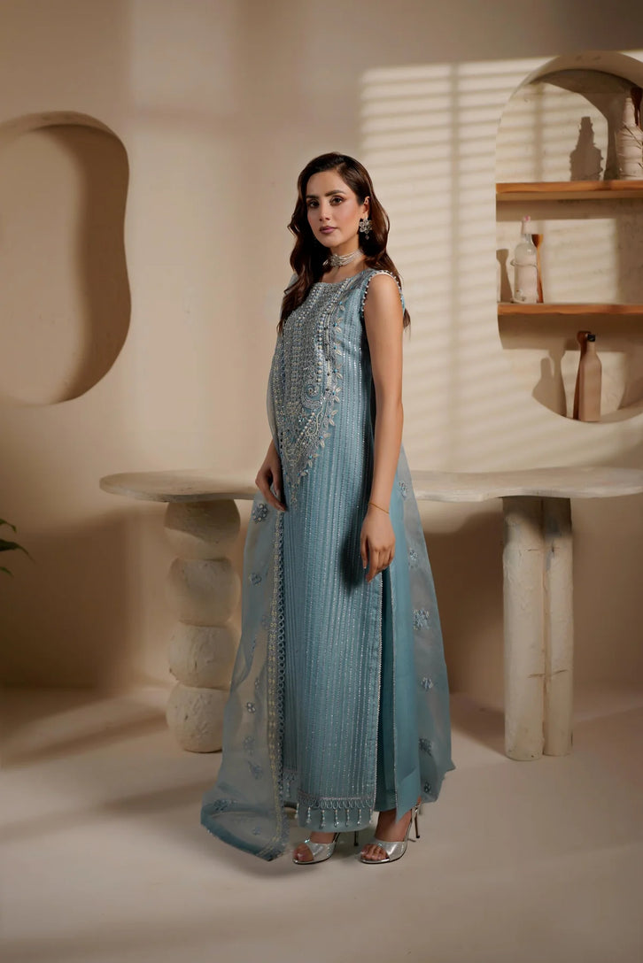 3  Piece  Stitched Organza suit - Ready to Wear