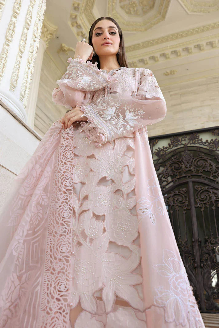 03-Piece Embroidered Lawn Suit With Organza Dupatta | Ready To Wear