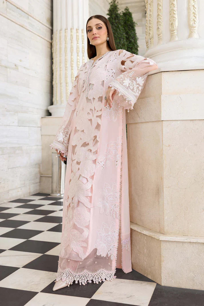 03-Piece Embroidered Lawn Suit With Organza Dupatta | Ready To Wear