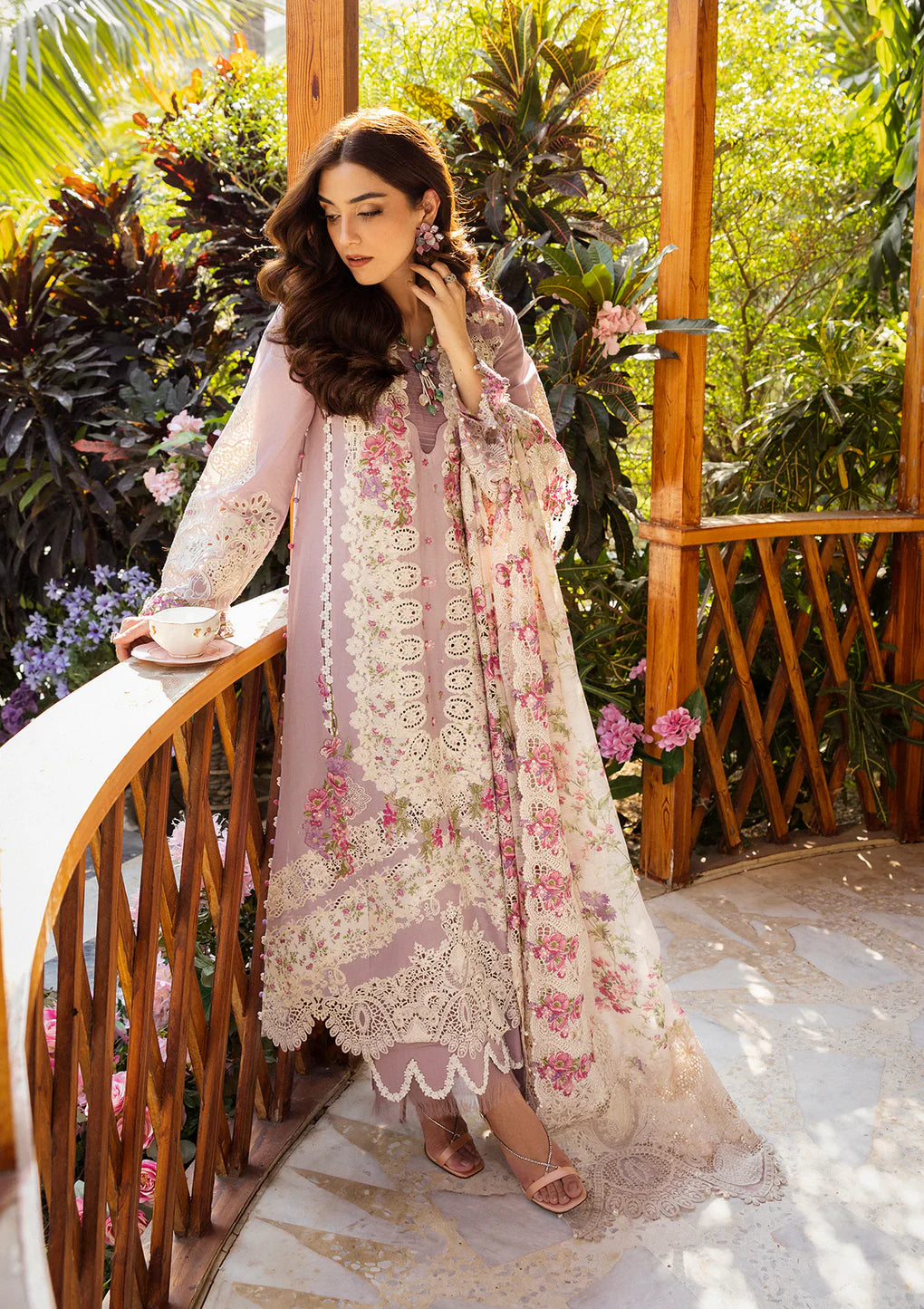 03-Piece Embroidered Cotton Suit With Silk Dupatta | Ready To Wear