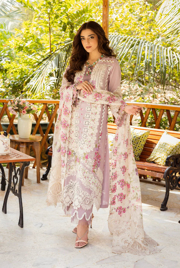 03-Piece Embroidered Cotton Suit With Silk Dupatta | Ready To Wear