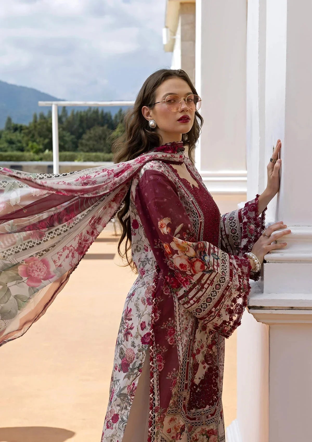 03-Piece Printed Lawn Suit With Chiffon Dupatta | Ready To Wear