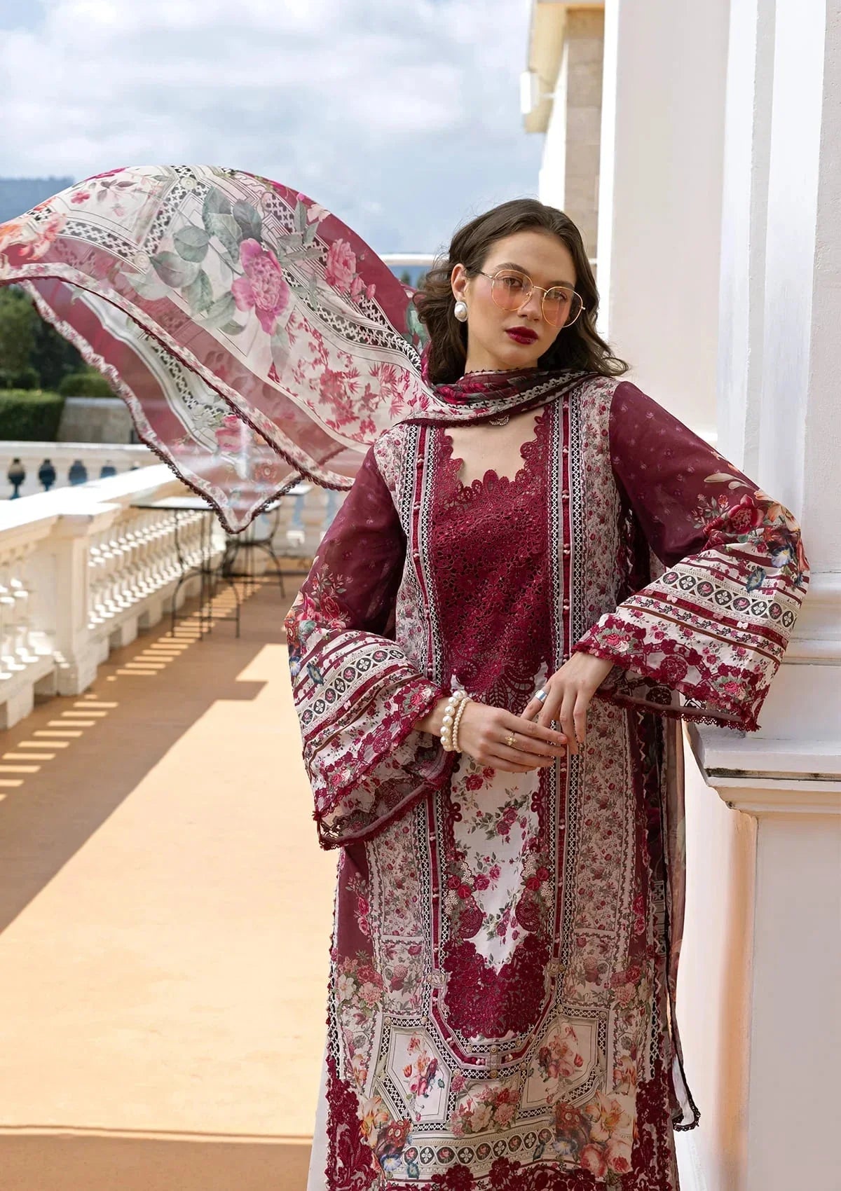03-Piece Printed Lawn Suit With Chiffon Dupatta | Ready To Wear