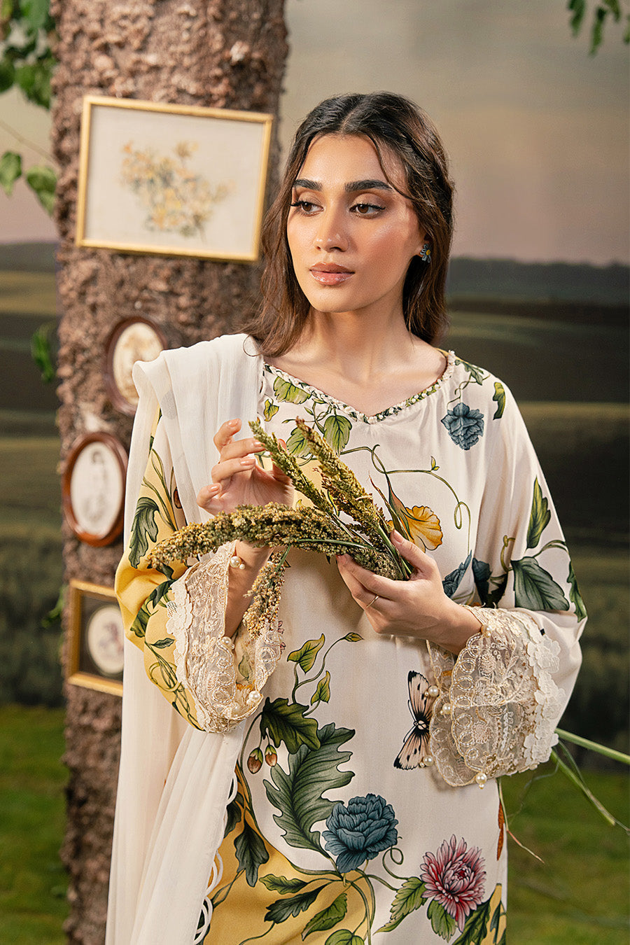 3PC Digital Lawn Suit Ready To Wear