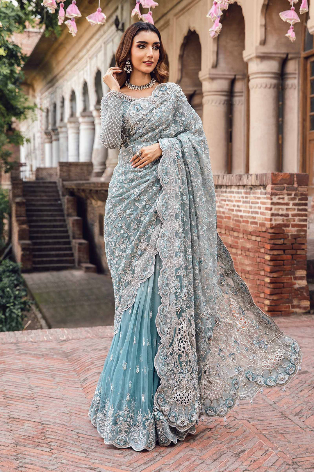 Net Saree With Heavy Embroidery | Ready To Wear