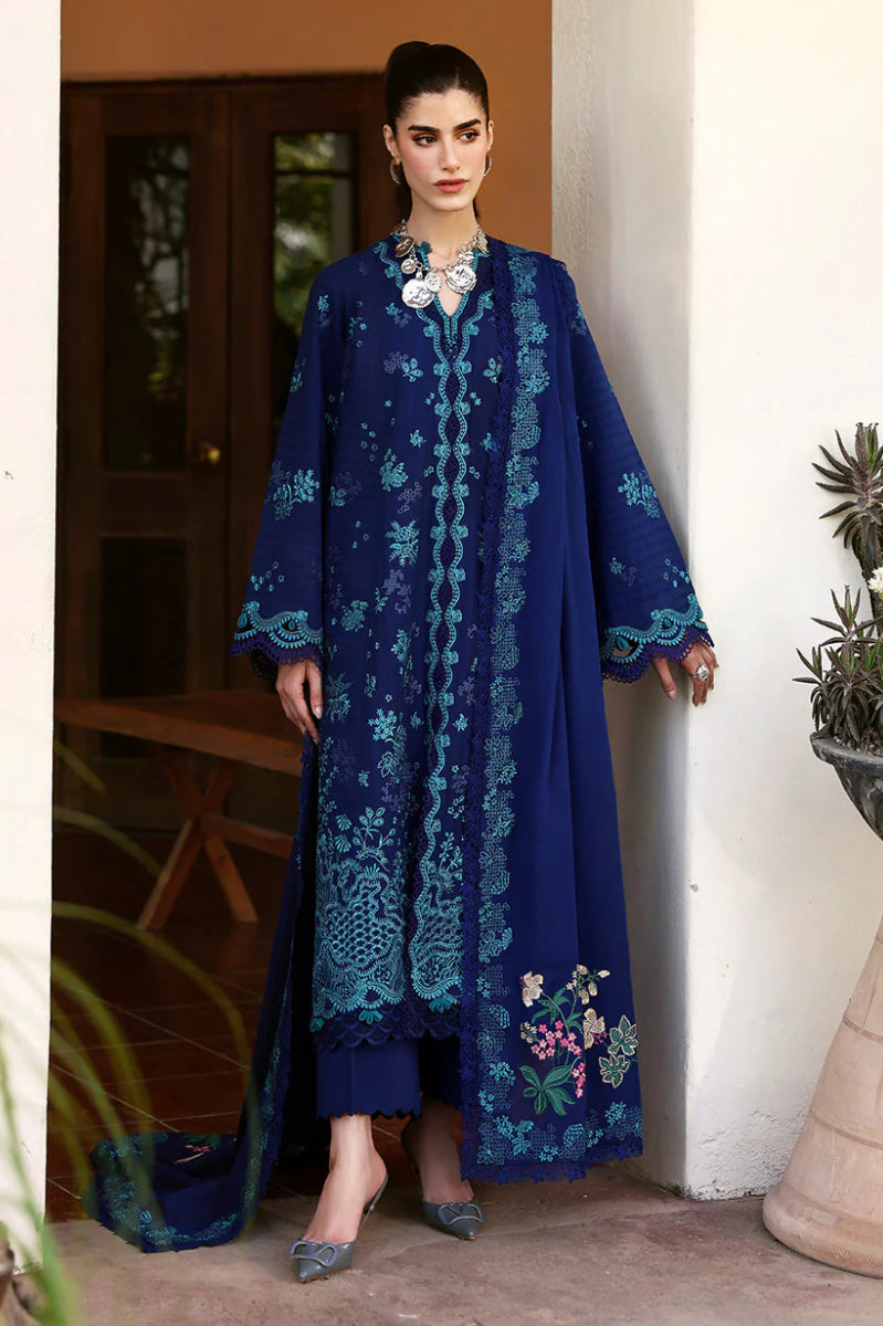 03-Piece Embroidered Lawn Suit With Chiffon Dupatta | Ready To Wear