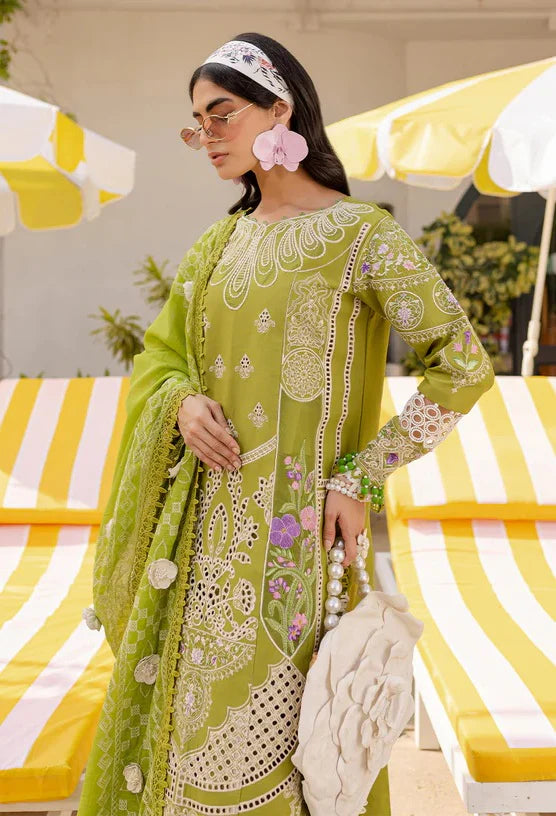 03-Piece Embroidered Lawn Suit With Net Dupatta | Ready To Wear