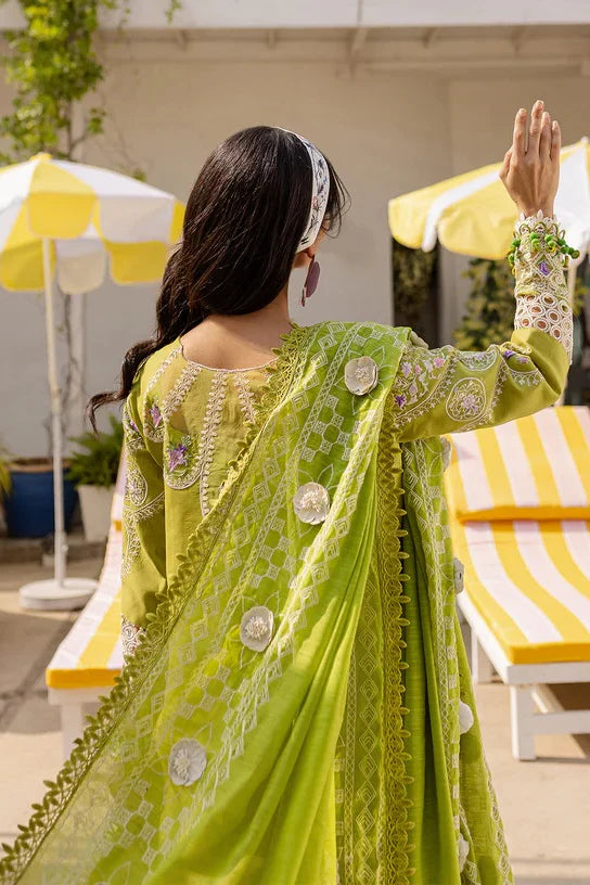 03-Piece Embroidered Lawn Suit With Net Dupatta | Ready To Wear