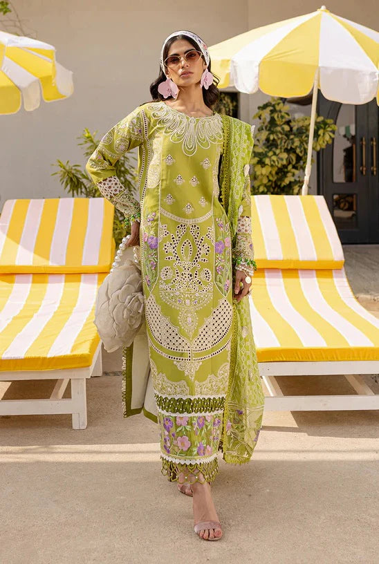 03-Piece Embroidered Lawn Suit With Net Dupatta | Ready To Wear