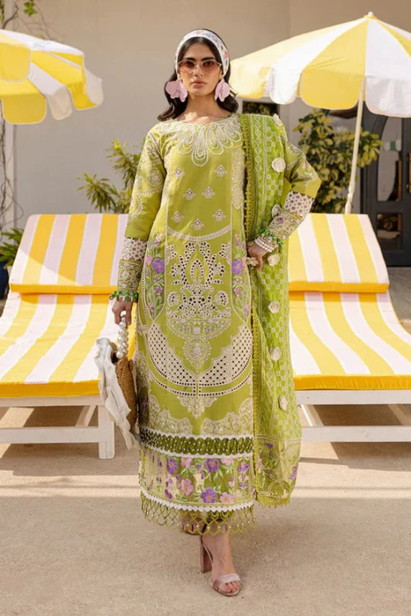 03-Piece Embroidered Lawn Suit With Net Dupatta | Ready To Wear