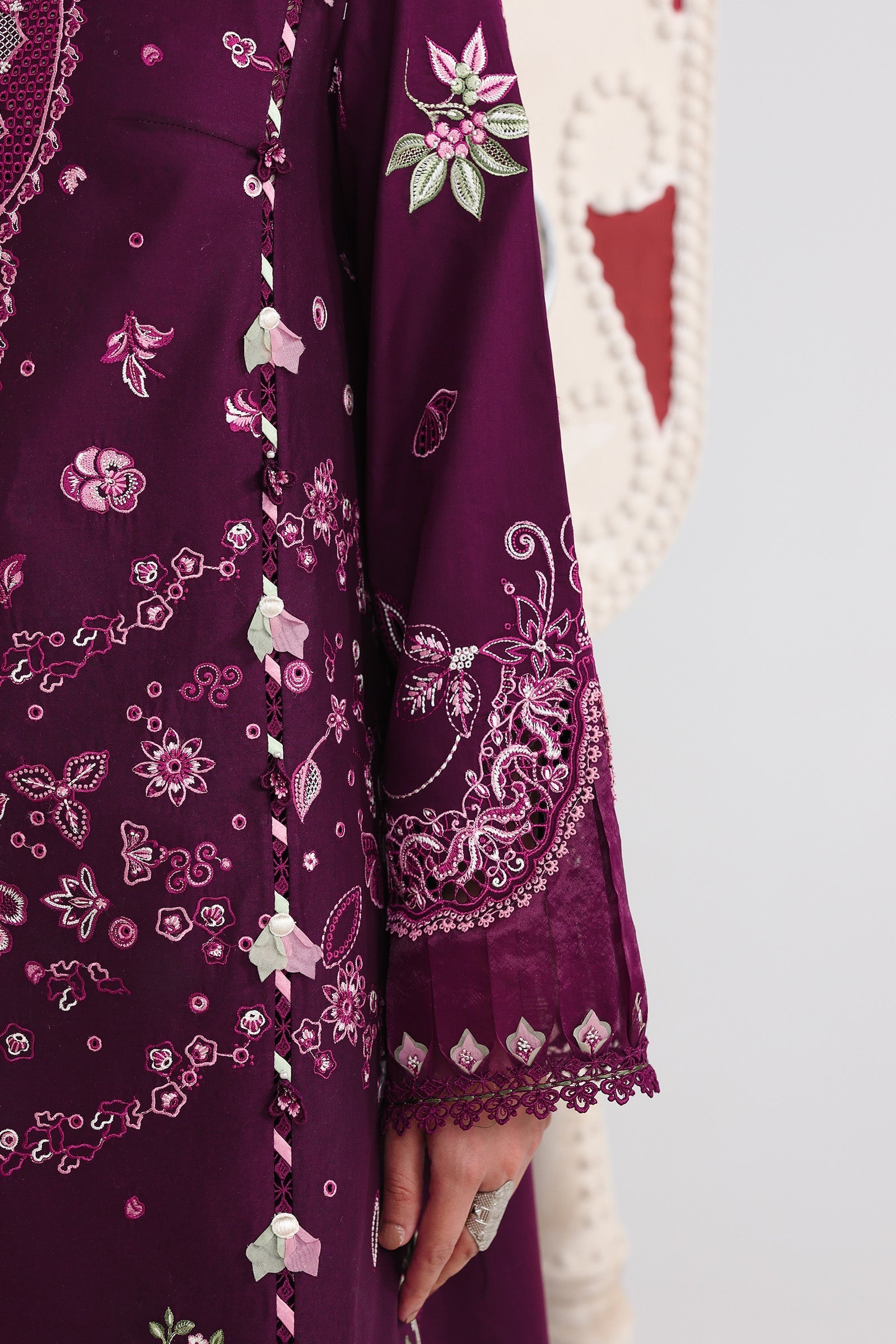 03-Piece Embroidered Lawn Suit With Chiffon Dupatta | Ready To Wear