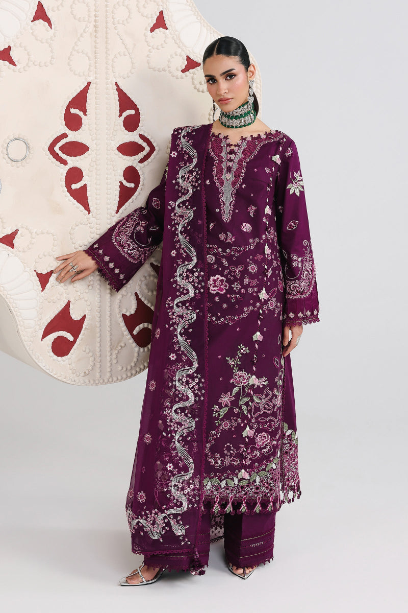 03-Piece Embroidered Lawn Suit With Chiffon Dupatta | Ready To Wear
