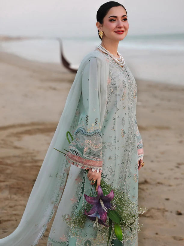03-Piece Embroidered Lawn Suit With Chiffon Dupatta | Ready To Wear