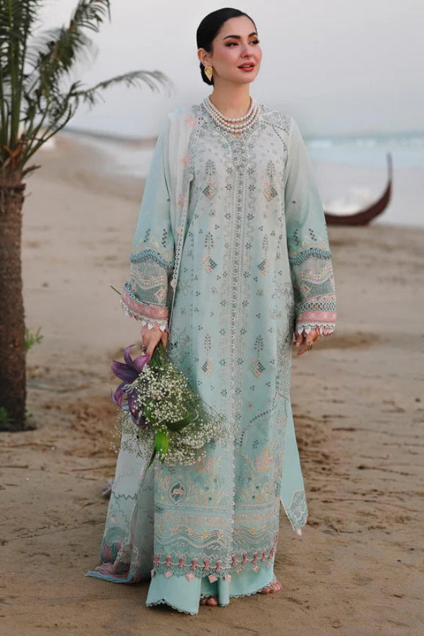 03-Piece Embroidered Lawn Suit With Chiffon Dupatta | Ready To Wear