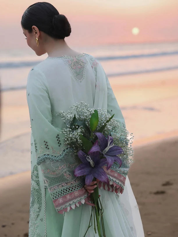 03-Piece Embroidered Lawn Suit With Chiffon Dupatta | Ready To Wear