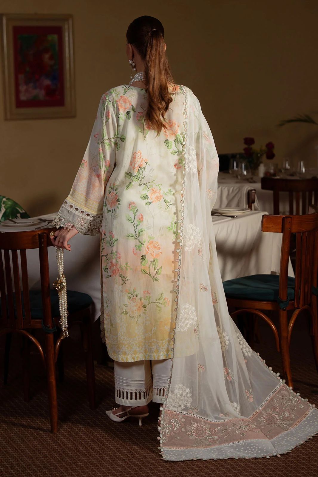 03-Piece Printed Lawn Suit With Chiffon Dupatta | Ready To Wear