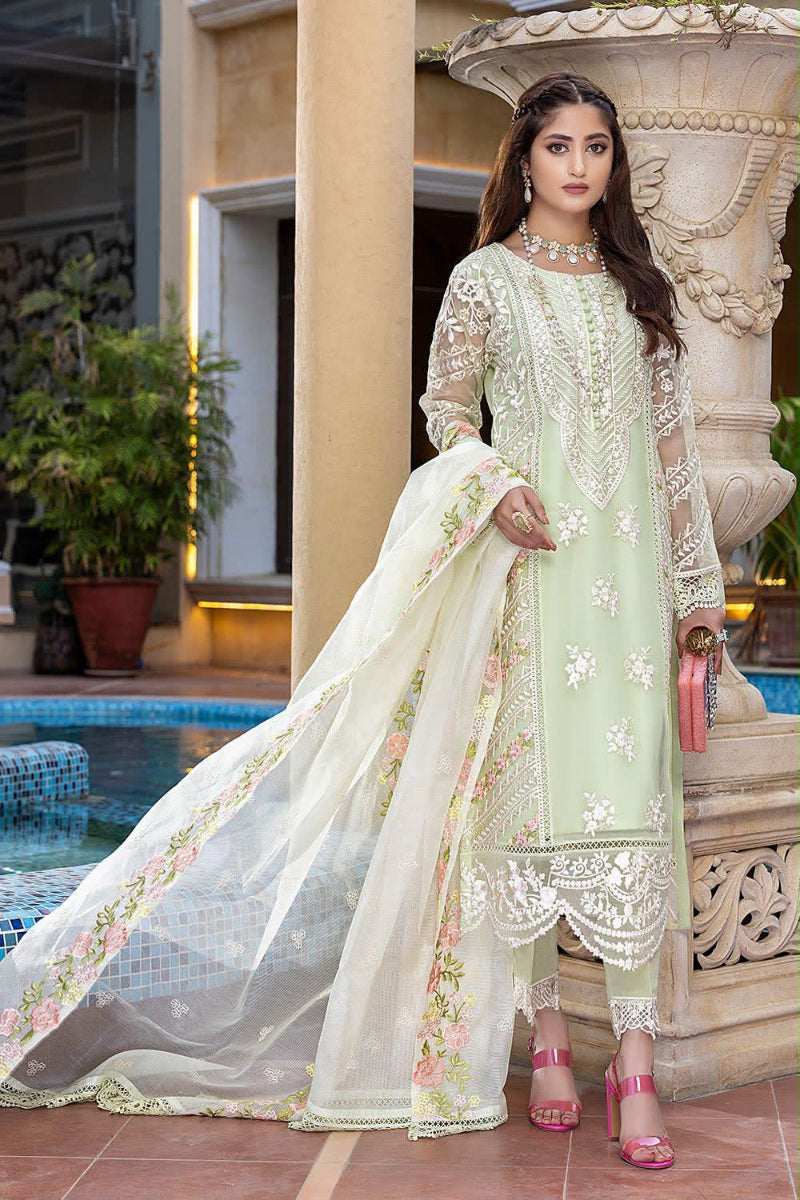 03-Piece Embroidered Organza Suit | Ready To Wear