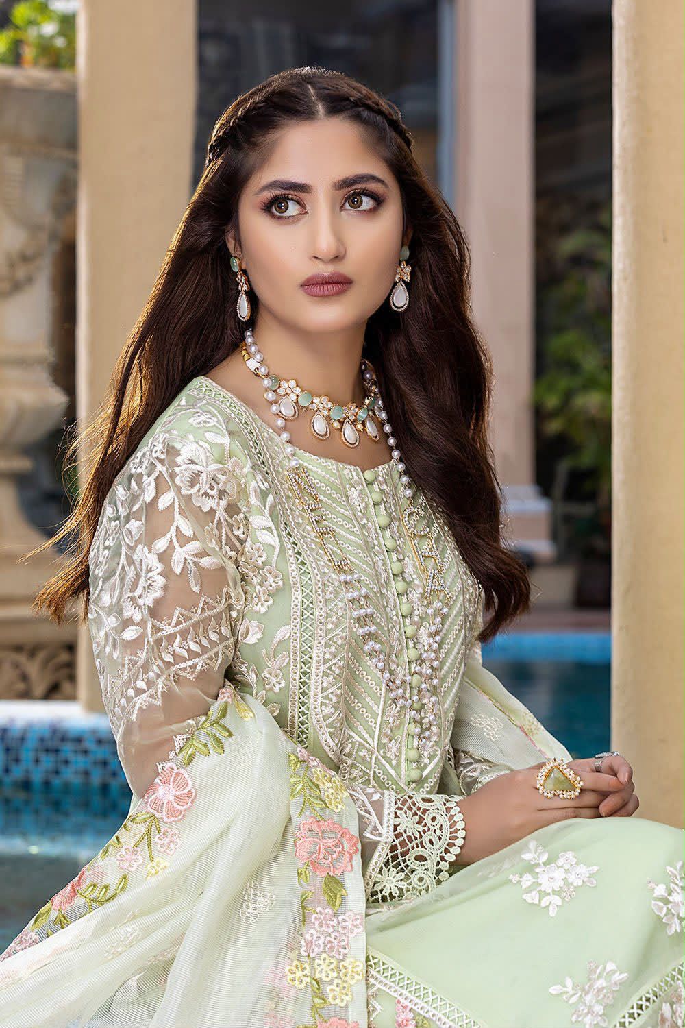 03-Piece Embroidered Organza Suit | Ready To Wear