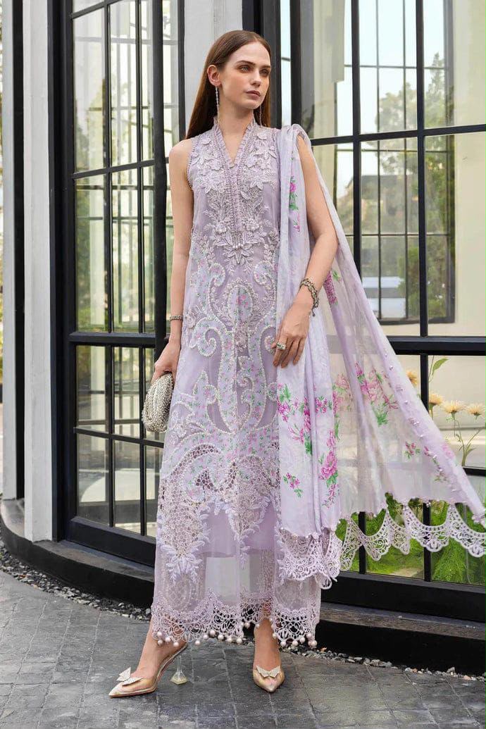 03-Piece Lawn Suit With Printed Silk Dupatta | Ready To Wear