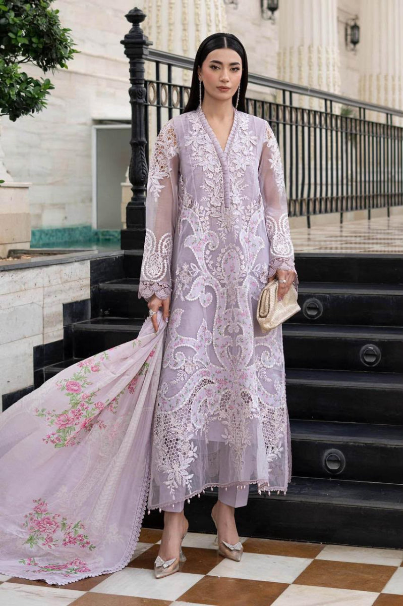 03-Piece Lawn Suit With Printed Silk Dupatta | Ready To Wear