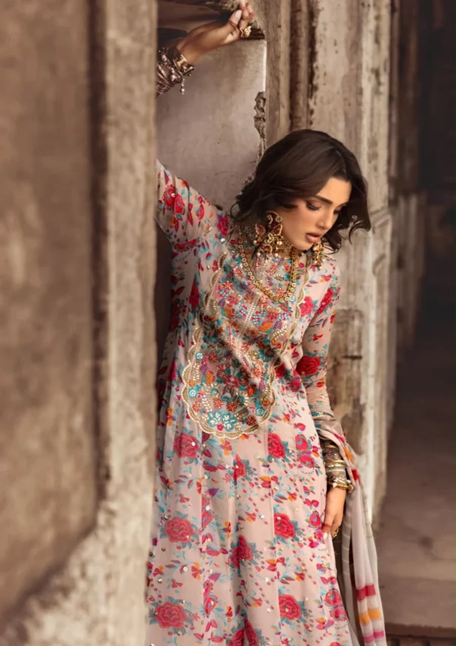 03-Piece Chiffon Suit With Embroidery | Ready To Wear