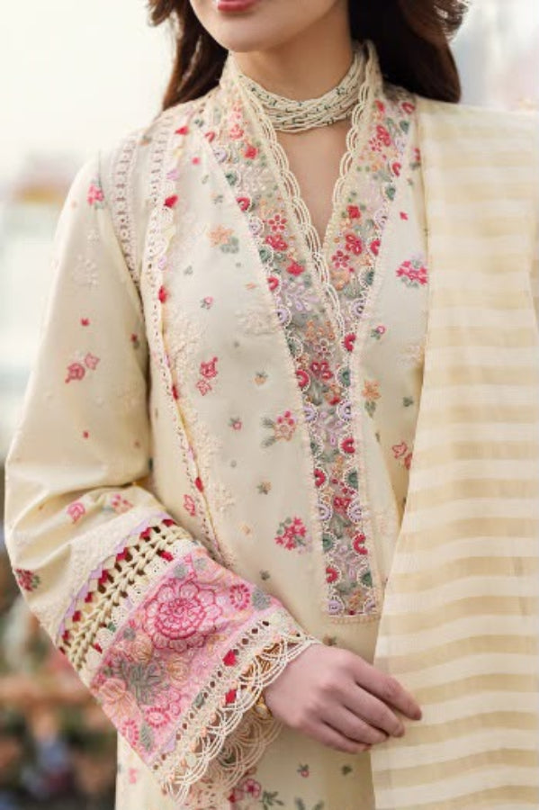 03-Piece Lawn Cotton Suit With Embroidery | Ready To Wear