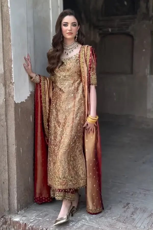 03-Piece Heavy Embroidered Shimmer Suit | Ready To Wear