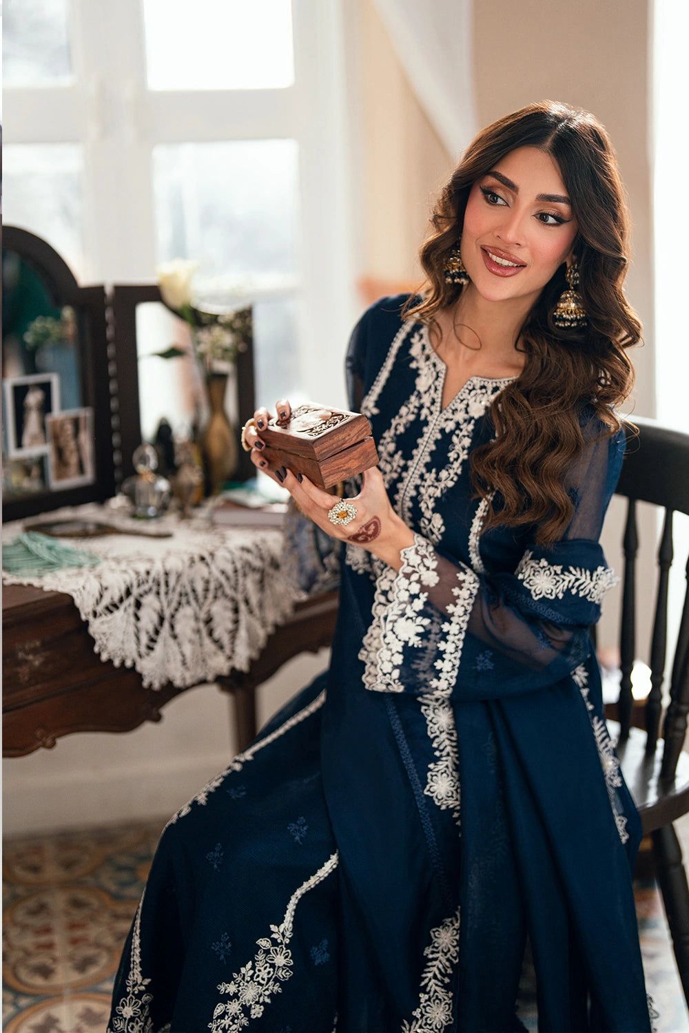 03-Piece Chiffon Suit With Embroidery | Ready To Wear