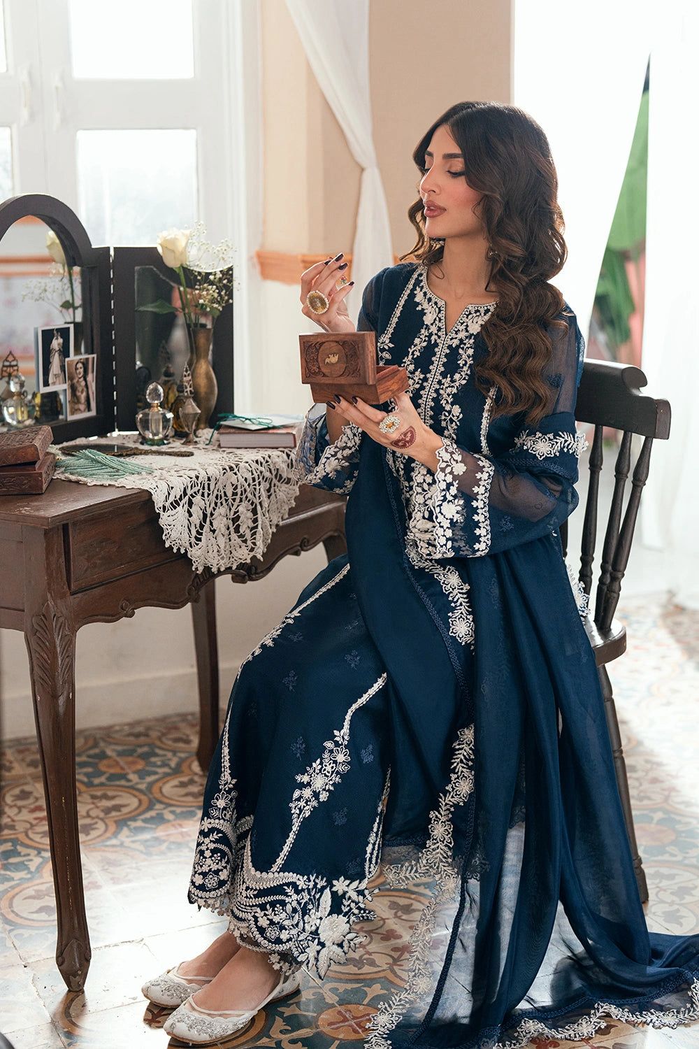 03-Piece Chiffon Suit With Embroidery | Ready To Wear