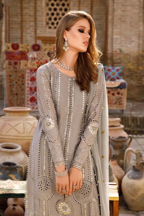 03-Piece Embroidered Lawn Suit With Net Dupatta | Ready To Wear