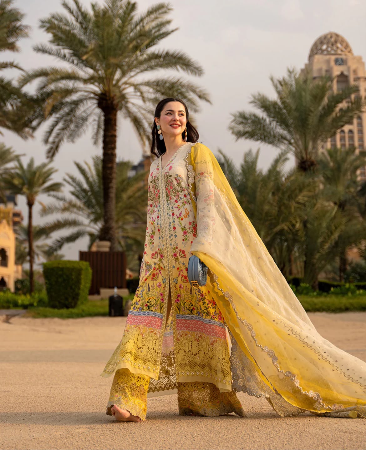 03-Piece Printed Lawn Suit With Organza Dupatta | Ready To Wear