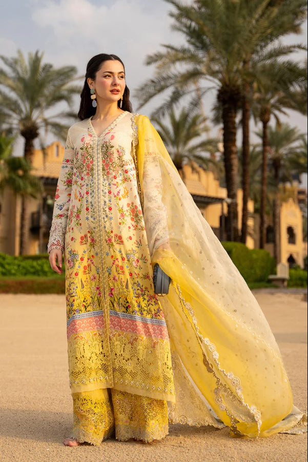 03-Piece Printed Lawn Suit With Organza Dupatta | Ready To Wear