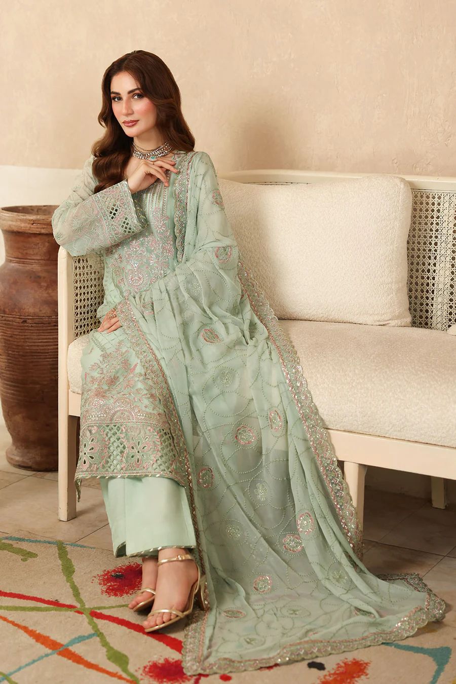 03-Piece Embroidered Chiffon Suit | Ready To Wear