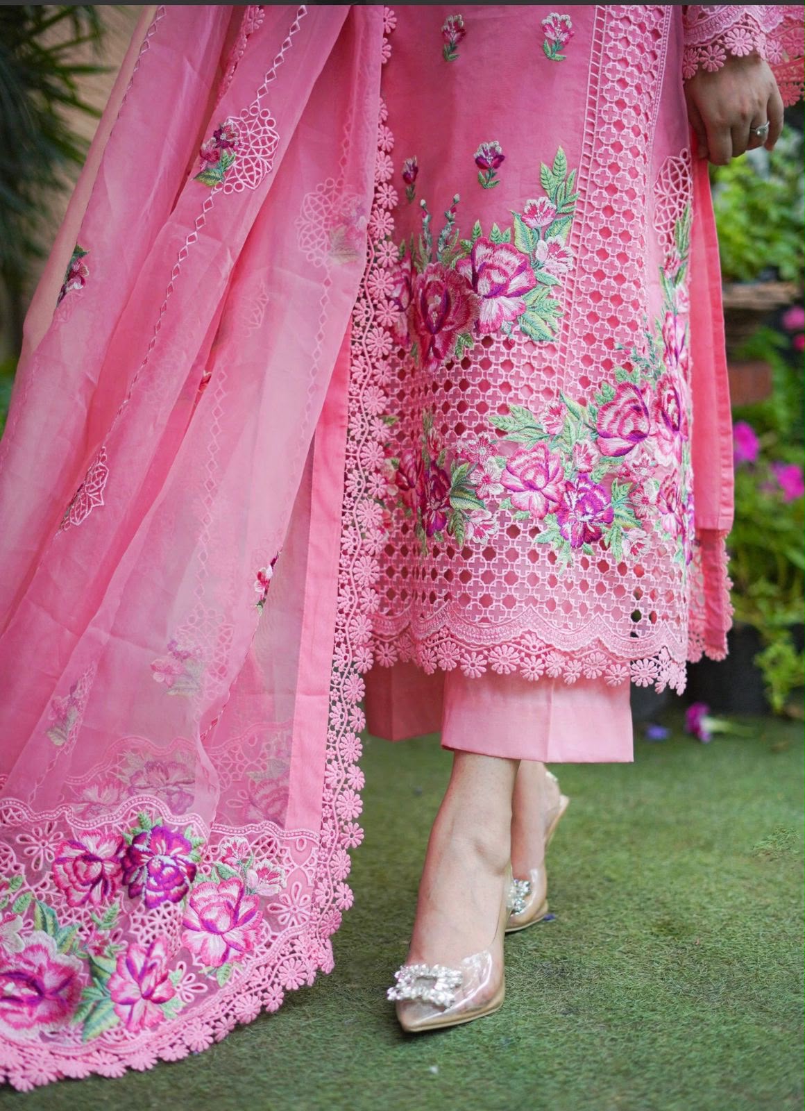 03-Piece Embroidered Organza Suit | Ready To Wear