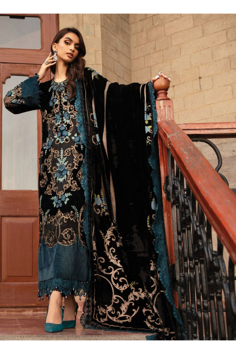 3 Piece Stitched  Velvet Suit - Ready to Wear