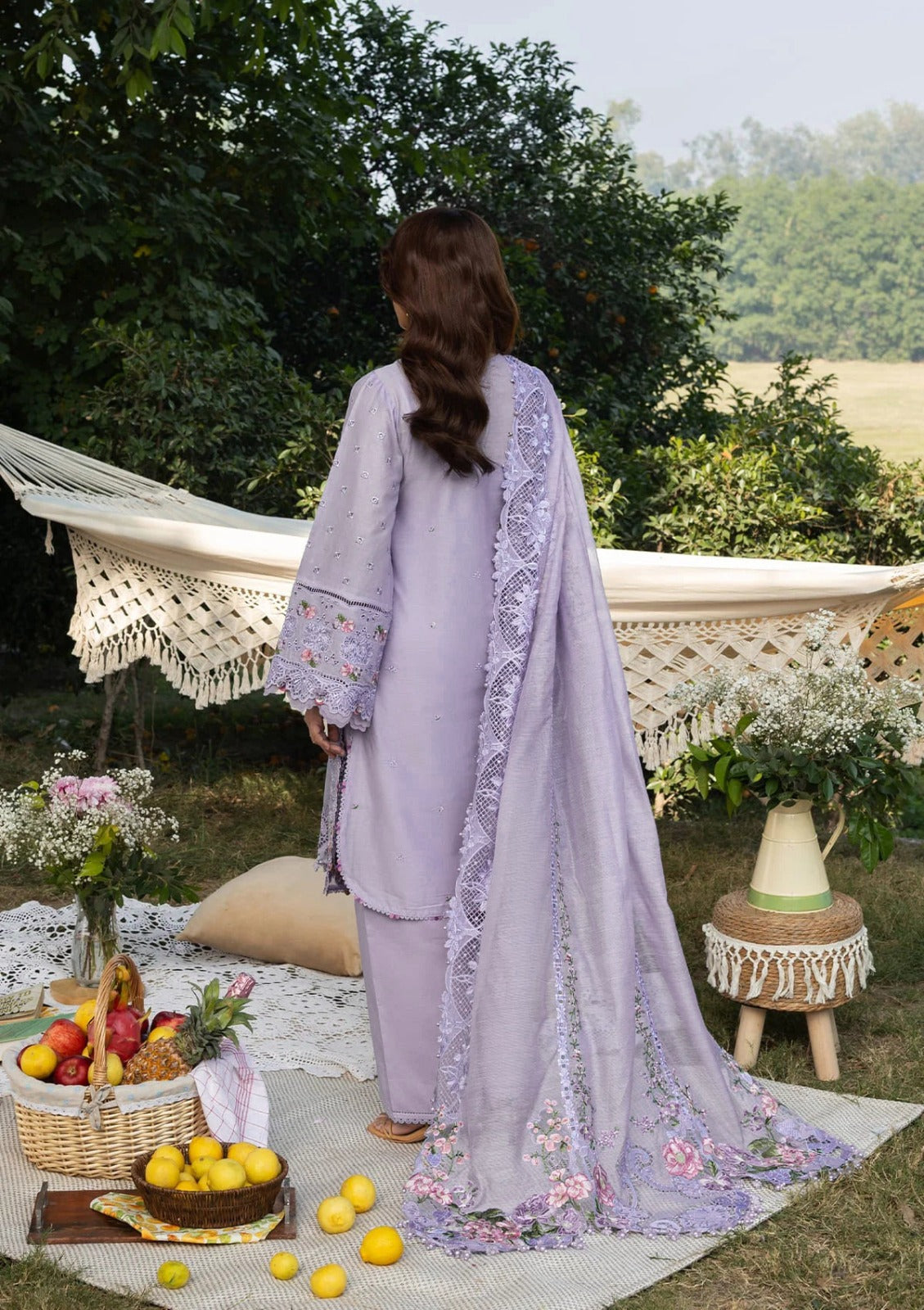 03-Piece Embroidered Lawn Suit With Jacquard Dupatta | Ready To Wear