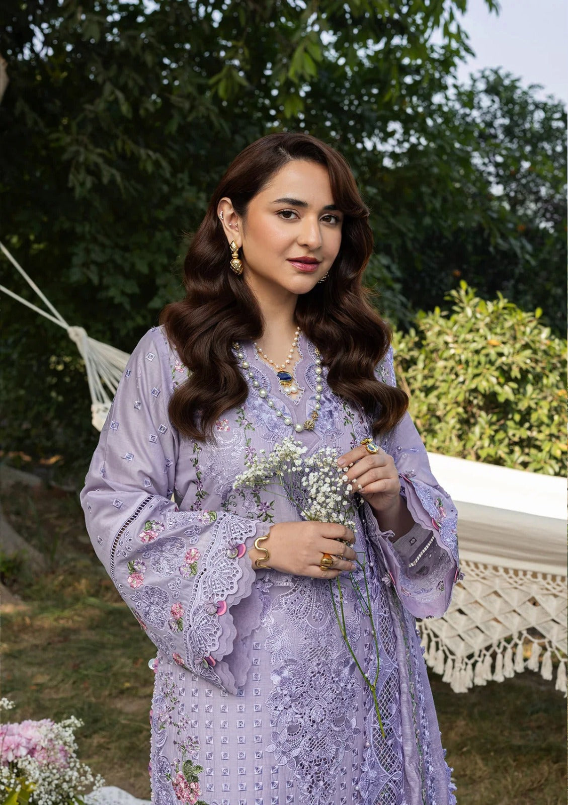 03-Piece Embroidered Lawn Suit With Jacquard Dupatta | Ready To Wear