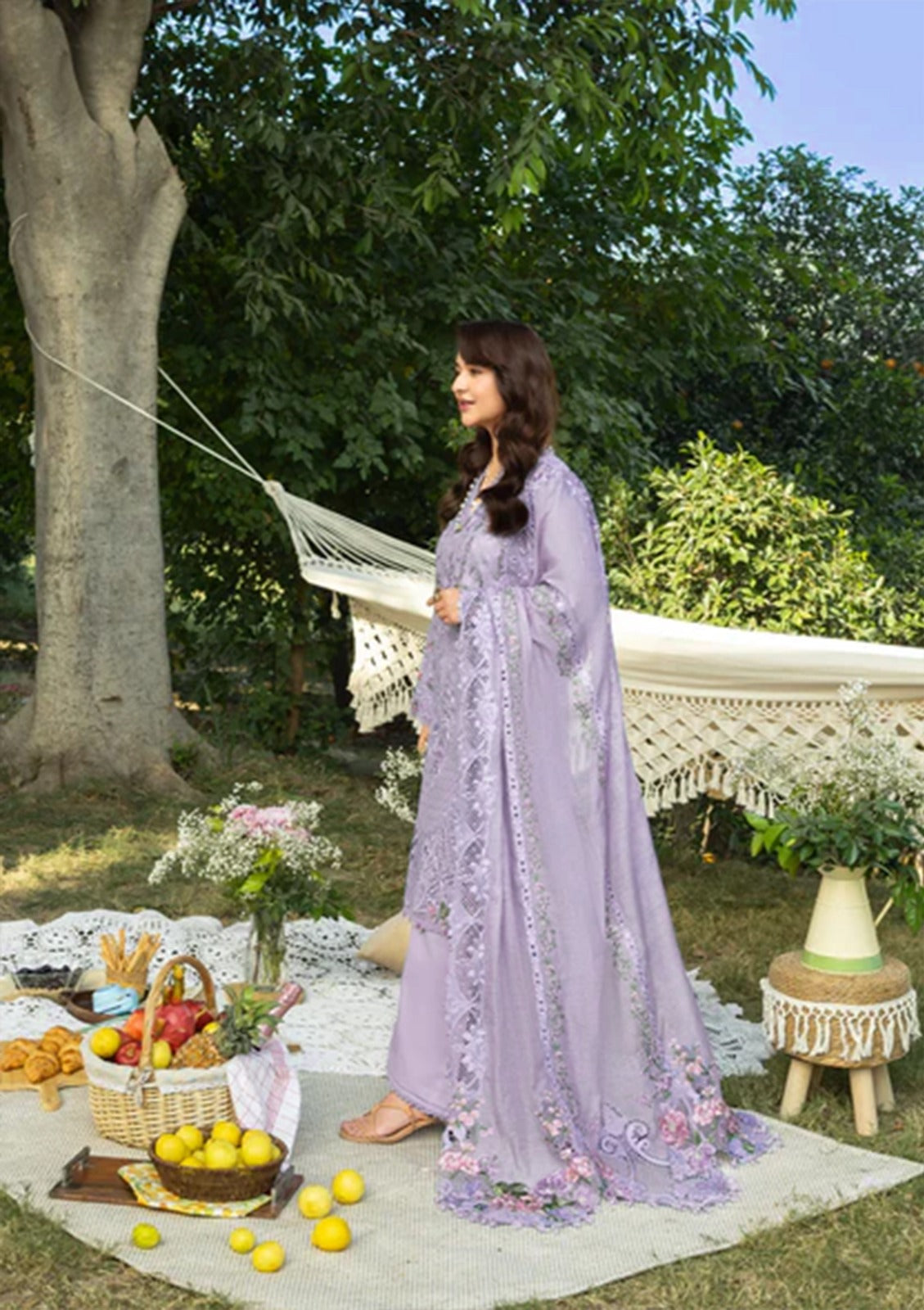 03-Piece Embroidered Lawn Suit With Jacquard Dupatta | Ready To Wear