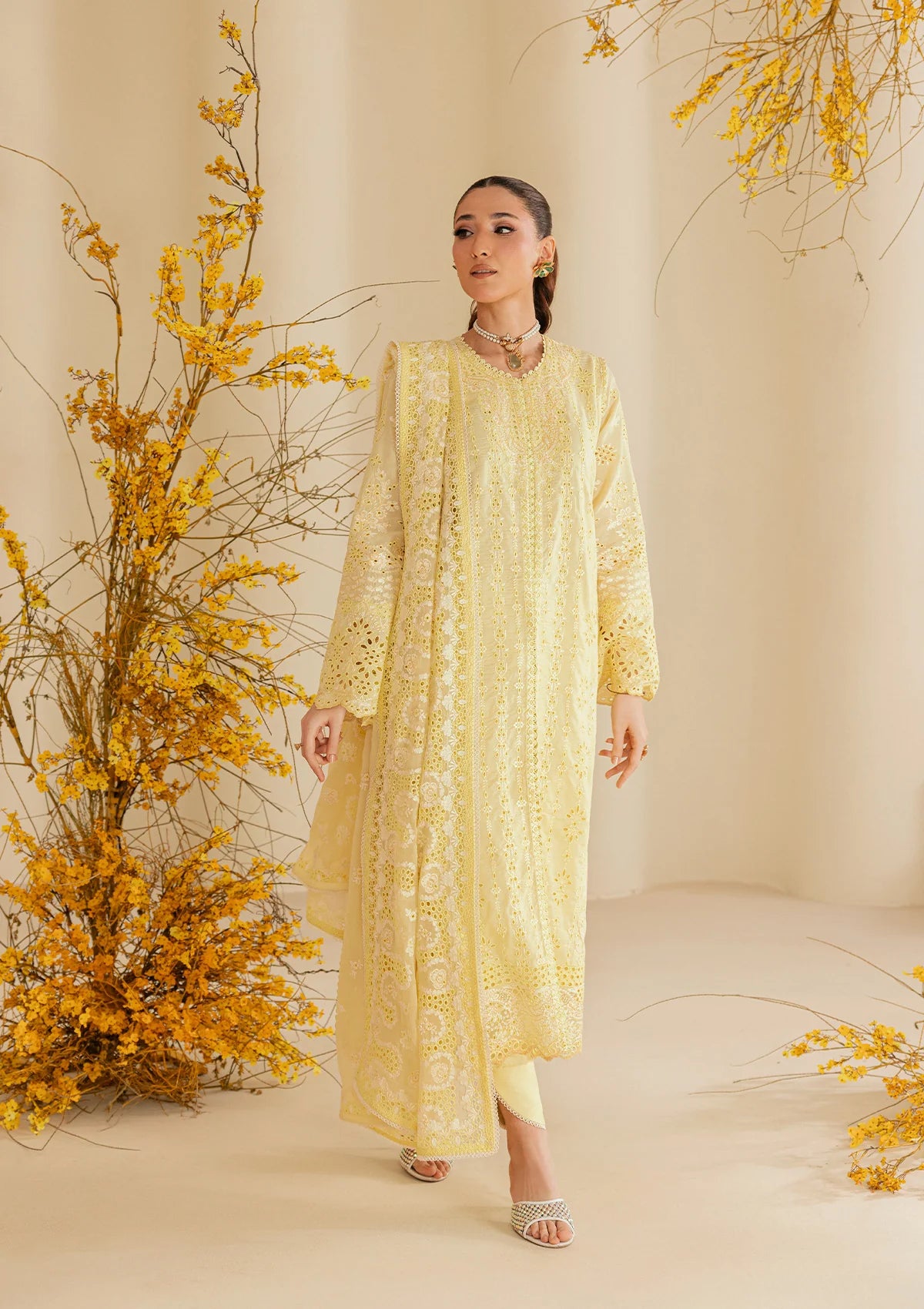03-Piece Lawn Suit With Embroidery | Ready To Wear