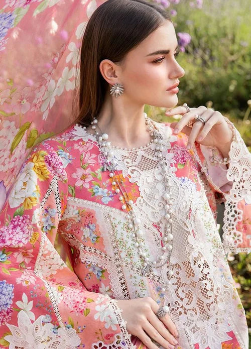 03-Piece Printed Lawn Suit With Heavy Embroidery - Ready To Wear