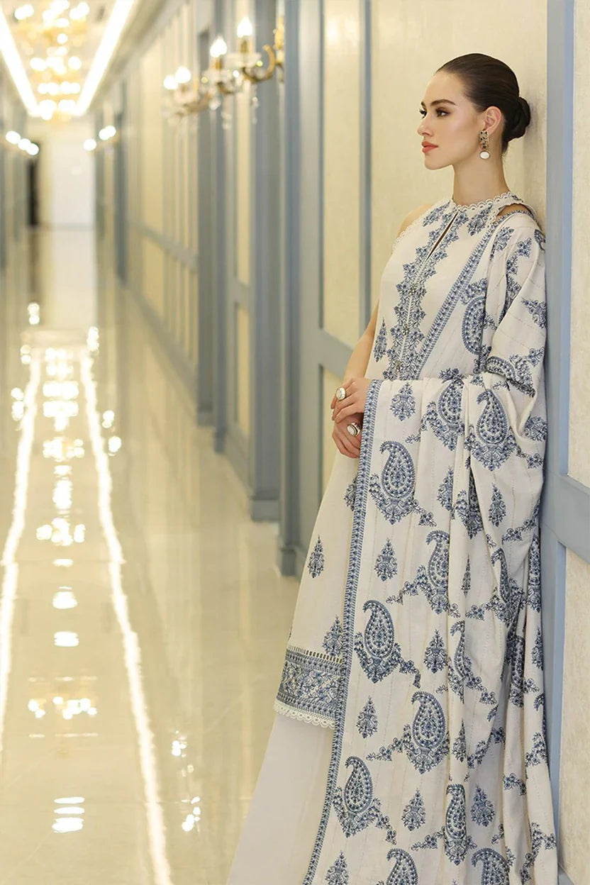 03-Piece Lawn Suit With Chiffon Dupatta | Ready To Wear