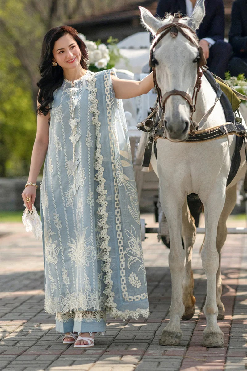Powder Blue - Embroidered Lawn Suit | Ready To Wear