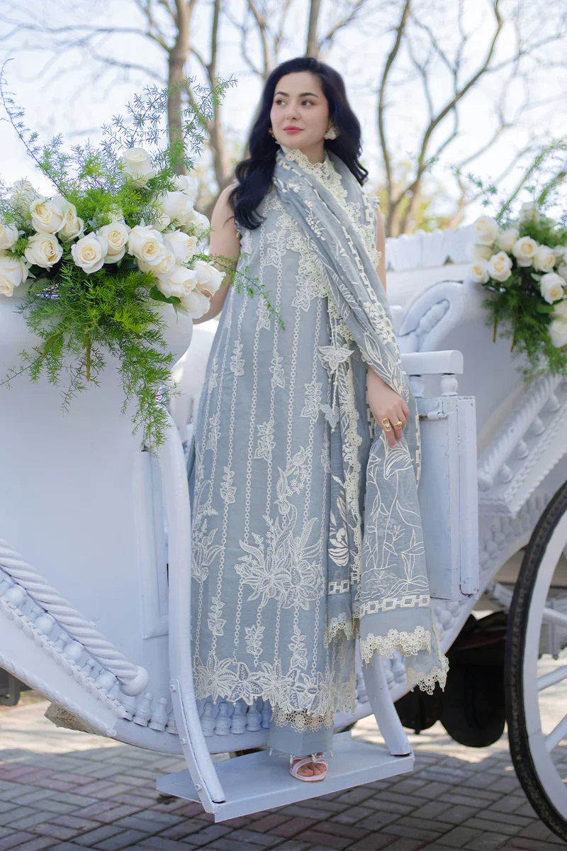 Powder Blue - Embroidered Lawn Suit | Ready To Wear